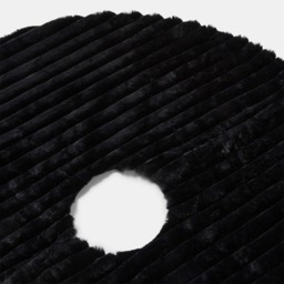 OHS Ribbed Faux Fur Christmas Tree Skirt - Black - thumbnail 2
