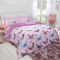OHS Butterfly Heaven Duvet Set, Purple - Double - thumbnail 1