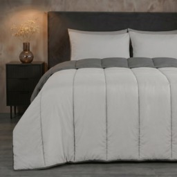 OHS Coverless 10.5 Duvet & Pillowcase, Grey/Silver - King - thumbnail 3