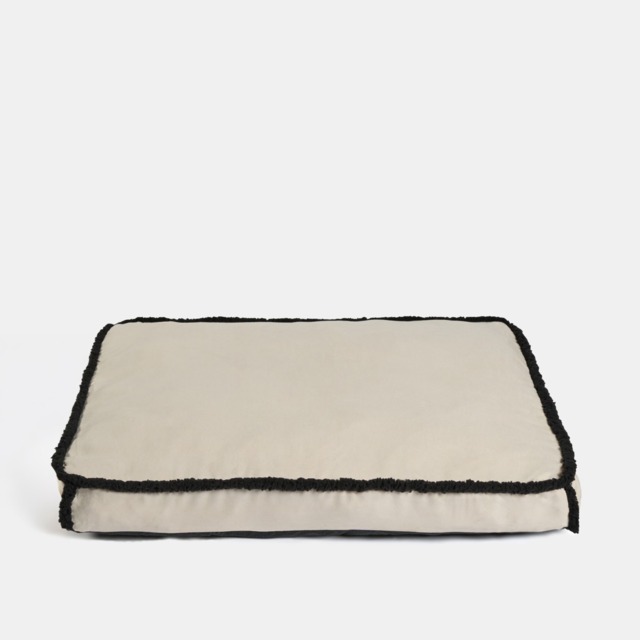 OHS Sherpa Binded Rectangle Pet Mat, Cream/Black - Large - image 1