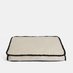 OHS Sherpa Binded Rectangle Pet Mat, Cream/Black - Large