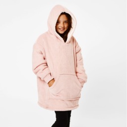 OHS Sherpa Hoodie Blanket, Kids - Blush - thumbnail 2