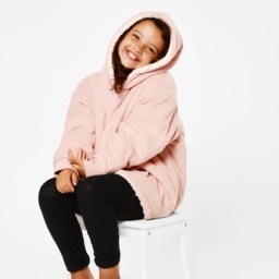 OHS Sherpa Hoodie Blanket, Kids - Blush - thumbnail 5
