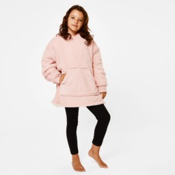 OHS Sherpa Hoodie Blanket, Kids - Blush - thumbnail 3