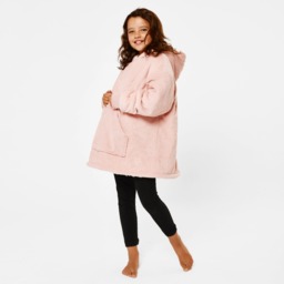OHS Sherpa Hoodie Blanket, Kids - Blush - thumbnail 4