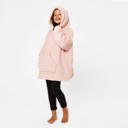 OHS Sherpa Hoodie Blanket, Kids - Blush - thumbnail 1
