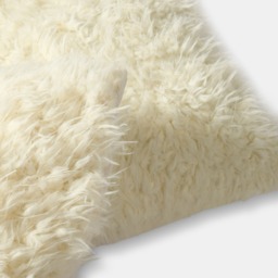 OHS Sofia Faux Fur Cushion Covers, Cream - 45 x 45cm - thumbnail 3