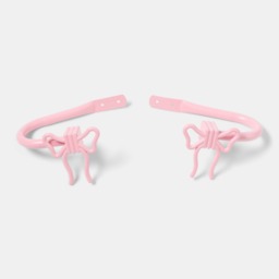 OHS 2 Pack Bow Curtain Rod Tie Backs - Pink - thumbnail 2