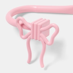 OHS 2 Pack Bow Curtain Rod Tie Backs - Pink - thumbnail 4
