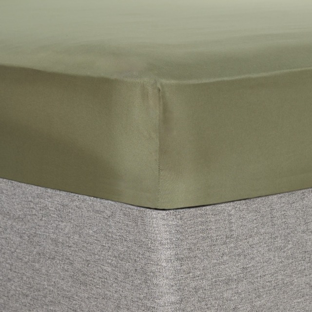 OHS Plain Dyed Deep Fitted Sheet, Woodland Green - King - image 1