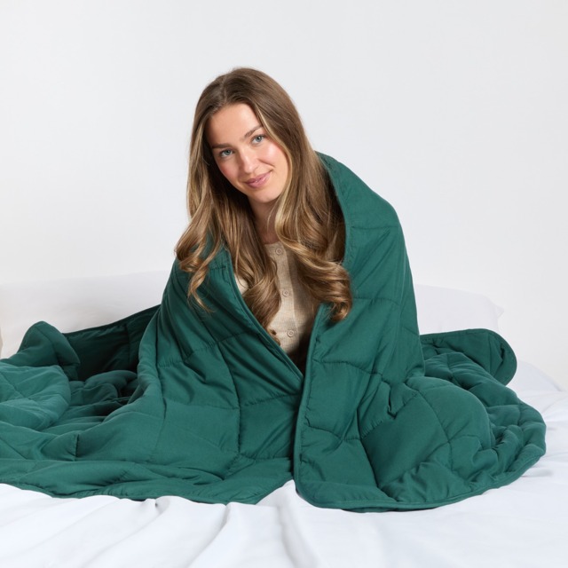 OHS Supersoft Weighted 8kg Blanket, Forest Green - 150 x 200cm - image 1