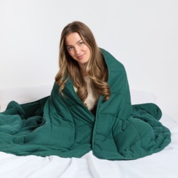 OHS Supersoft Weighted 8kg Blanket, Forest Green - 150 x 200cm - thumbnail 1