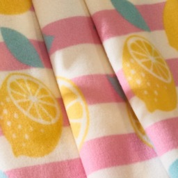 OHS Lemon Print Stripe Fleece Throw - Yellow - thumbnail 2