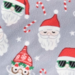 OHS Fun Santa Fleece Throw - Grey - thumbnail 5