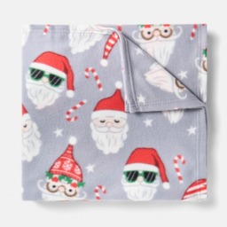 OHS Fun Santa Fleece Throw - Grey - thumbnail 3