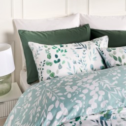 OHS Watercolour Floral Duvet Set, Green - Super King - thumbnail 4