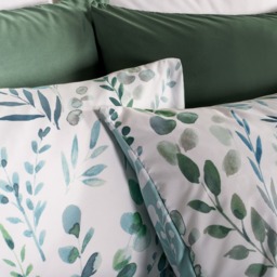 OHS Watercolour Floral Duvet Set, Green - Super King - thumbnail 3