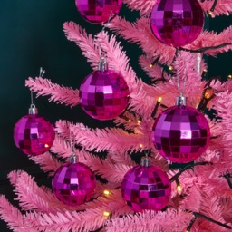 OHS 30 Pack Disco Ball Bauble Set - Hot Pink - thumbnail 1