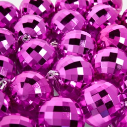OHS 30 Pack Disco Ball Bauble Set - Hot Pink - thumbnail 4