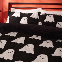 OHS Tufted Ghost Teddy Duvet Set, Black - Double - thumbnail 2