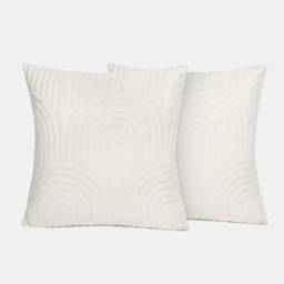 OHS Arches Embossed Quilted Cushion Covers - Cream - thumbnail 3