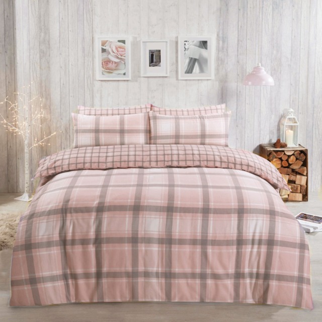 OHS Aspen Brushed Cotton Duvet Set, Blush - Single - image 1
