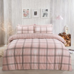 OHS Aspen Brushed Cotton Duvet Set, Blush - Single - thumbnail 1