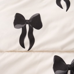 OHS Bow Print Coverless 10.5 Tog Duvet Set, Monochrome -  Single - thumbnail 4