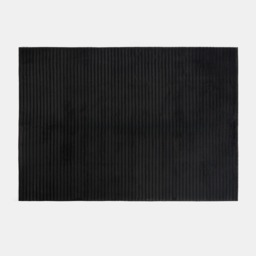 OHS Faux Fur Ribbed Rug, Black - 80 x 150cm - thumbnail 2