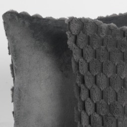 OHS Thick Faux Fur Waffle Cushion Covers - Charcoal - thumbnail 4