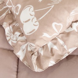 OHS Bow Print Frill Edge Bolster Pillow - Natural - thumbnail 4