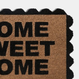 OHS Scallop Edge Home Sweet Home Printed Coir Mat - Black/Natural - thumbnail 3