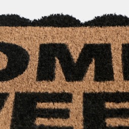 OHS Scallop Edge Home Sweet Home Printed Coir Mat - Black/Natural - thumbnail 4