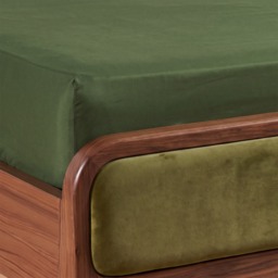 OHS Plain Dyed Fitted Sheet, Leafy Green - Single - thumbnail 2
