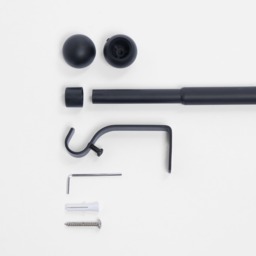 OHS 16mm Extendable Ball Curtain Pole, Black - 120-220cm - thumbnail 4