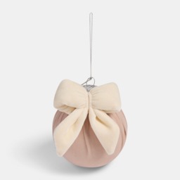 OHS 4 Pack Bauble with Bow - Cream/Natural - thumbnail 4