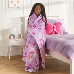 OHS Kids Unicorn Print Weighted Blanket, Lilac - 3kg - thumbnail 1