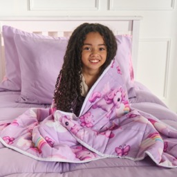 OHS Kids Unicorn Print Weighted Blanket, Lilac - 3kg - thumbnail 3
