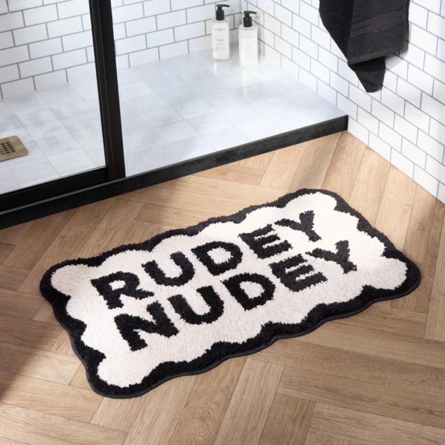 OHS Rudey Nudey Tufted Bath Mat - Monochrome - image 1