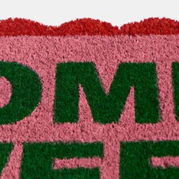 OHS Scallop Edge Home Sweet Home Printed Coir Mat -  Pink/Red - thumbnail 5