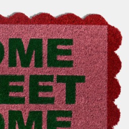 OHS Scallop Edge Home Sweet Home Printed Coir Mat -  Pink/Red - thumbnail 4