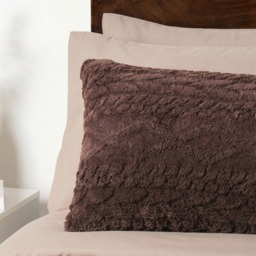 OHS Cable Knit Bolster Pillow - Coffee - thumbnail 2