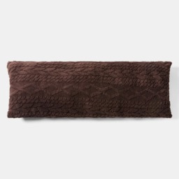 OHS Cable Knit Bolster Pillow - Coffee - thumbnail 3