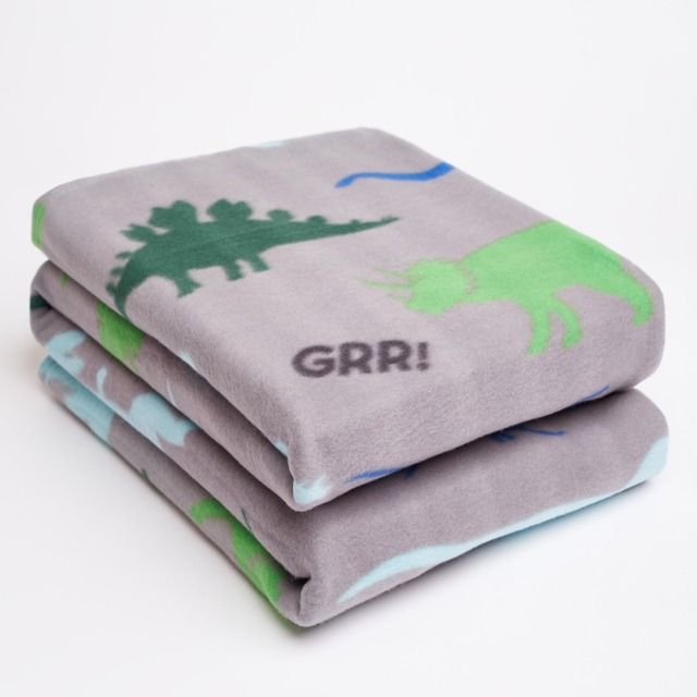 OHS Dinosaur Fleece Throw - Grey - image 1