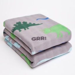 OHS Dinosaur Fleece Throw - Grey - thumbnail 1