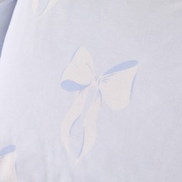 OHS Bows & Stripe Reversible Duvet Cover Set, Blue/White - Single - thumbnail 3
