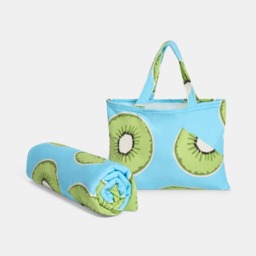 OHS Kiwi Print Beach Towel in a Bag - Blue - thumbnail 4