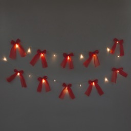 OHS 10 Pack LED Bow String Lights - Red - thumbnail 2