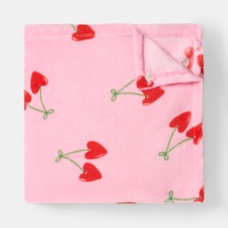 OHS Cherry Print Ultra Soft Throw - Pink - thumbnail 5