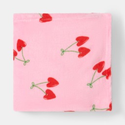 OHS Cherry Print Ultra Soft Throw - Pink - thumbnail 4
